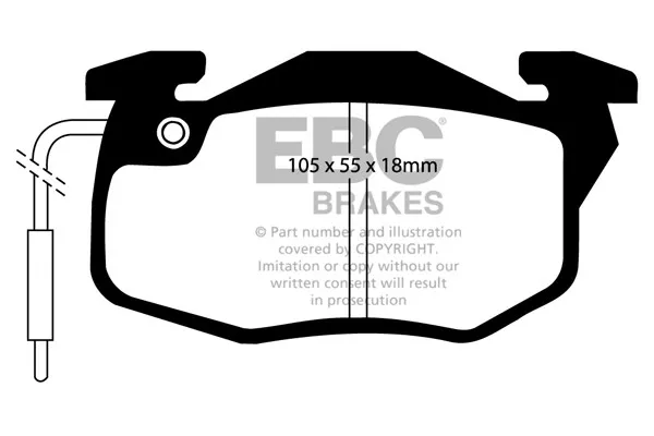 EBC Greenstuff Front Brake Pads for Renault Clio Mk1 1.8 75mm ABS ring (90 > 92)