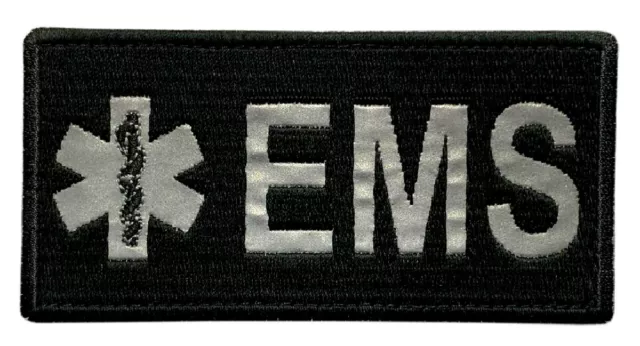 Reflective EMT EMS Paramedic Medic Patch [ Hook Fastener -4.0 -2.0 -RE5]