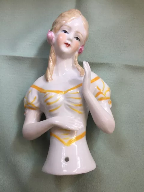 VICTORIAN GIRL PIN CUSHION HALF DOLL GORGEOUS 1920’s STYLE, Large 5 1/2”