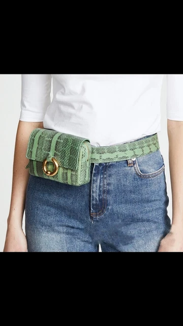 Green snake cheap print bum bag