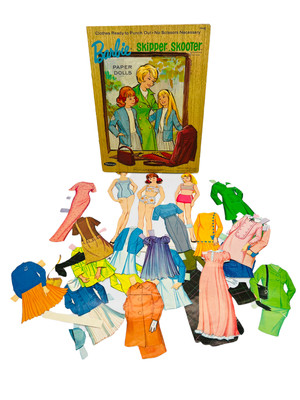 VINTAGE ORIGINAL 1966 Barbie Skipper Skooter Paper Dolls Whitman #1976