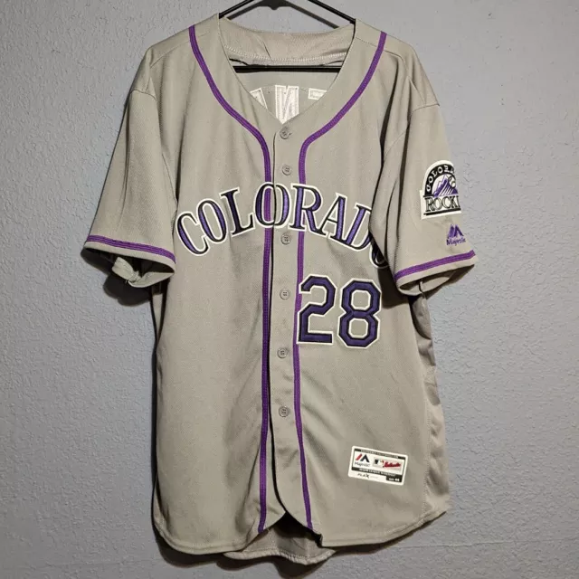 Majestic Colorado Rockies Nolan Arenado #28 Jersey MLB Men's Large Sz 44 Gray L