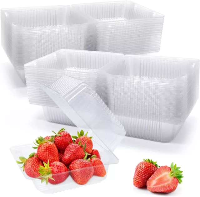 100 Pack Clear Plastic Take Out Container,Square Hinged Food Container,Dessert