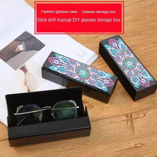 5D DIY Diamond Painting Eye Glasses Case Travel Leather Sunglasses- Storage Box 3