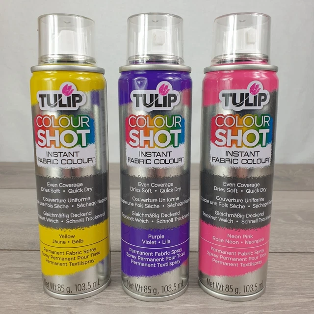 3 X Tela Pintura En Aerosol Lavable Instantáneamente A Color Toma Tulipán Upcycle