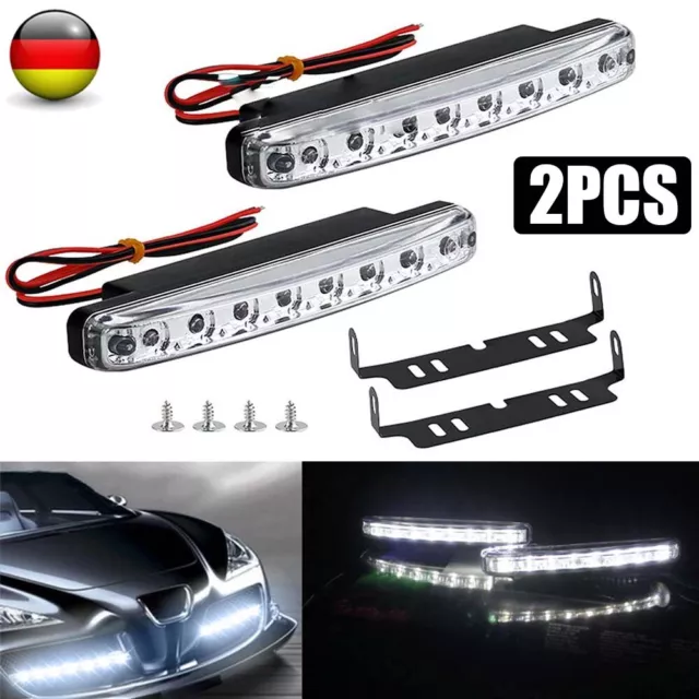 2x LED Tagfahrlicht Tagfahrleuchten TÜV DRL Universal Auto Scheinwerfer DC12V DE