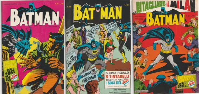 Batman n.50 (con squadra del Milan da ritagliare) n.57  n.68 Albo Mondadori 1969