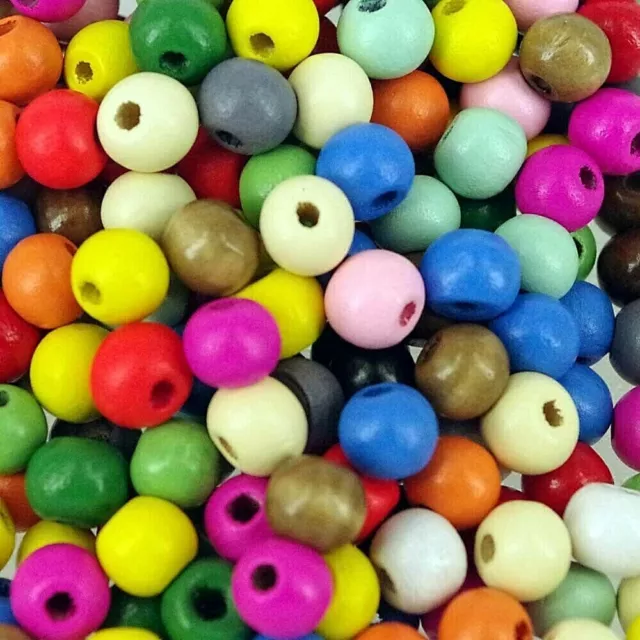 Wooden Round Beads, Pack 200, 35g  Choose Colour,  Wood Craft Bead, 8mm