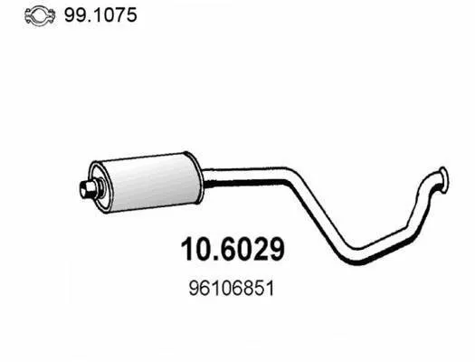 Silencieux intermédiaire pour Citroen Xantia 1.6 1.8 essence berline1993-1997