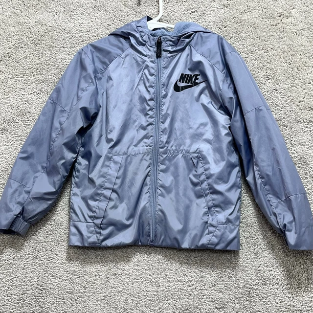 Nike Rain Jacket Toddler Boys Size 4 Blue Polyester Fleece Long Sleeve Full Zip
