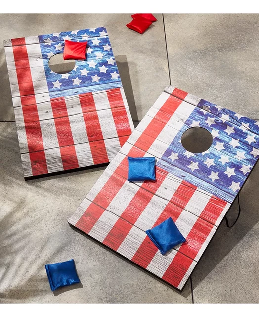 Studio Mercantile Wooden Bean Bag Cornhole Game Set, 8 Piece