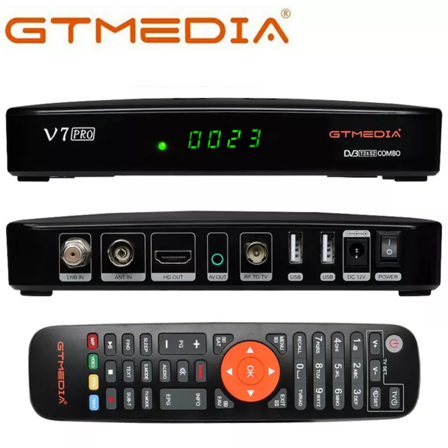 decodificador de TV por Internet GTMEDIA GTMEDIA V7 HD DVB-S/S2/S2X Digital  TV Set Top Box Receptor de señal de TV Decodificador HD 1080P Receptor de  transmisión de video digital con control remoto
