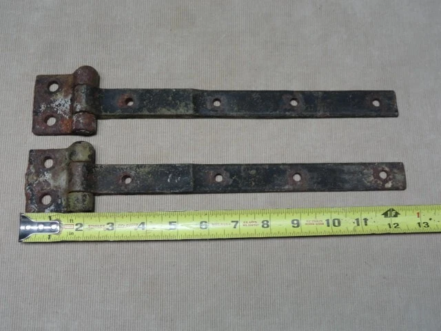 Pair of Barn Shed Door Garden Gate Strap Hinges Antique Cast Iron Nice Ones 'C' 7