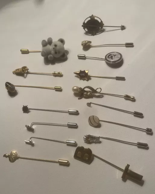 Lot Of 16 Vintage Hat Pins