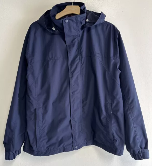 L.L. Bean Blue Nylon Windbreaker Zip Jacket Coat Mens Large