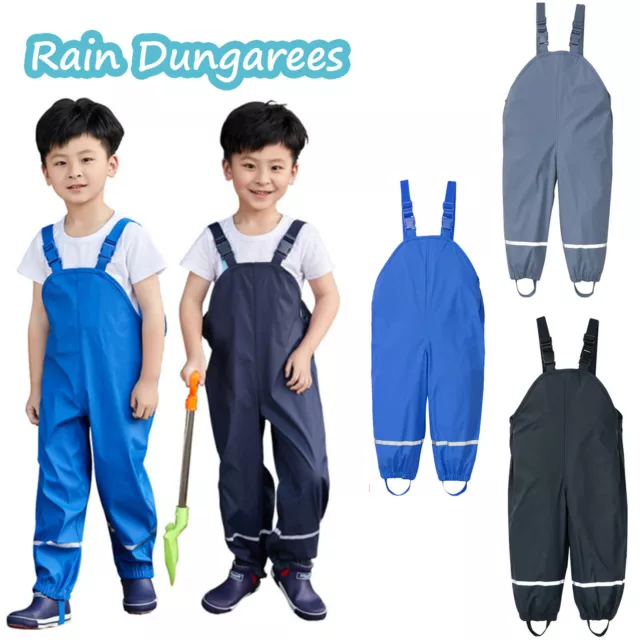 Toddler child Boy Girl Rain Dungarees Windproof Mud Jumpsuit Clothes 🎅 US US