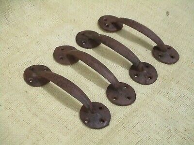 4 Cast Iron Antique Style Barn Handles Gate Pull Shed Door Handles Rustic Iron