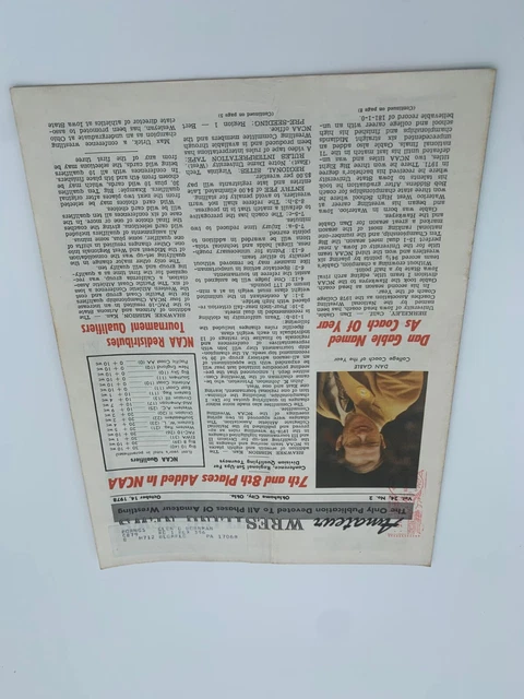 1978 Amateur Wrestling News Magazine Dan Gable Iowa Hawkeyes 10/14 1978 Amateur Wrestling News Magazine Dan Gable Iowa Hawkeyes 10/14