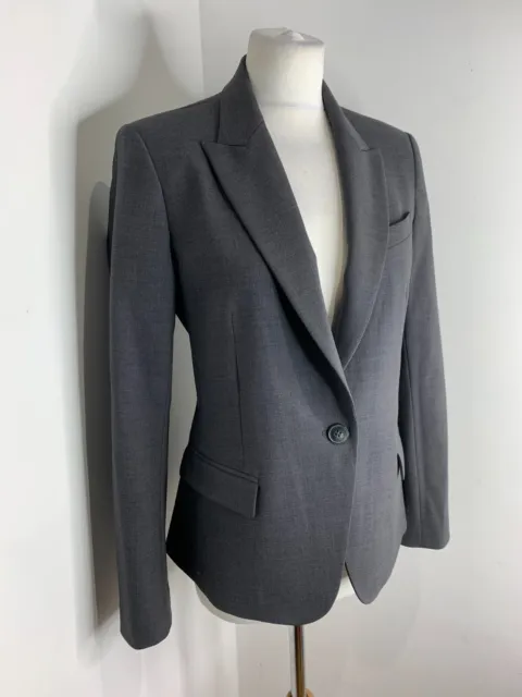 Theory Gabe B 2 Urban fitted blazer jacket US 8 UK 10 12 VGC wool blend grey