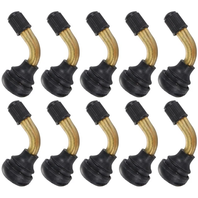 Kit 6 Valvole Per Pneumatici Tubeless PVR70 – Gomma 90° In Acciaio Inox, Misura 1,9x1,5 Cm