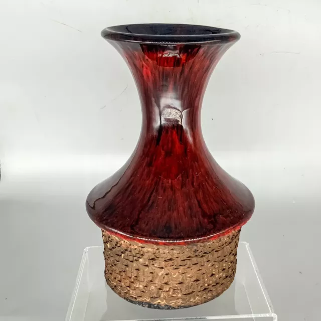 Kirsten Ernst Faxe Art Pottery Fat Lava Vase Denmark 1970s Design 27 cm MCM
