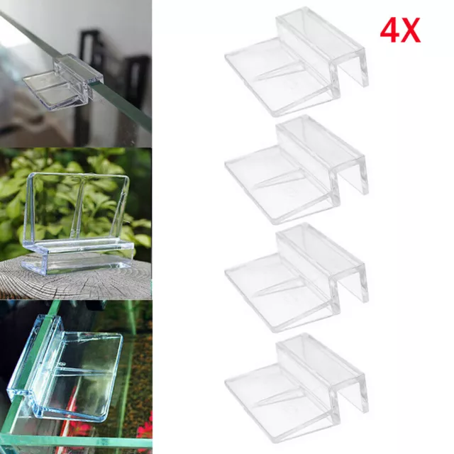4X 10mm Plastic Fish Tank Bracket Clip Cover Acrylic Aquarium Lid Clamp Support