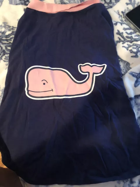 NWOT Vineyard Vines Target Pink Whale Pet Dog Polo Shirt Navy Size Large