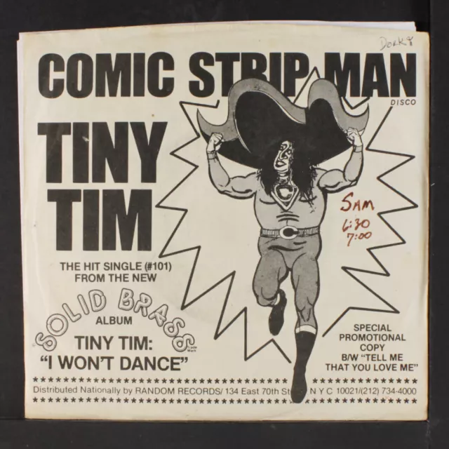 TINY TIM: comic strip man SOLID BRASS 7" Single 45 RPM