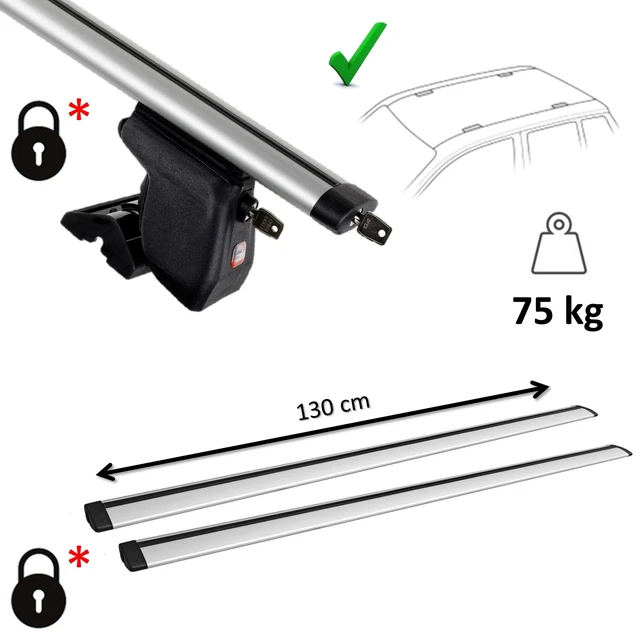 Barres De Toit Aluminium Pour BMW Série 3 E46 3 Portes (2001-2004) - Argent