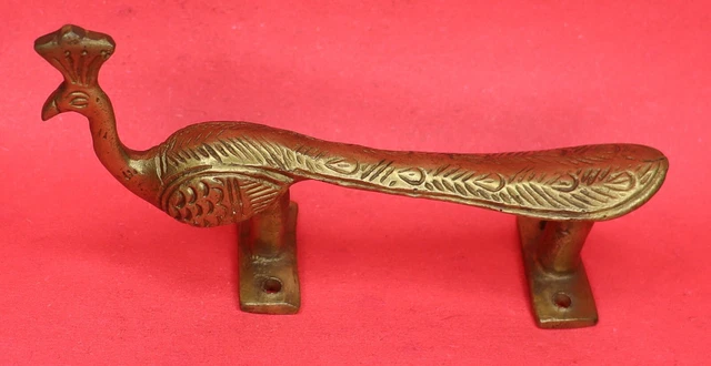 Peacock Shape Antique Style Handmade Brass Wardrobe Drawer Door Pull Handle Knob