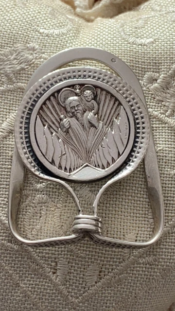 Tiffany and Co. Broche à billets en argent sterling et alligator en