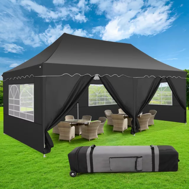 Pavillon 3x3m-3x6m Gartenpavillon Wasserdicht Partyzelt Gartenzelt Faltpavillon