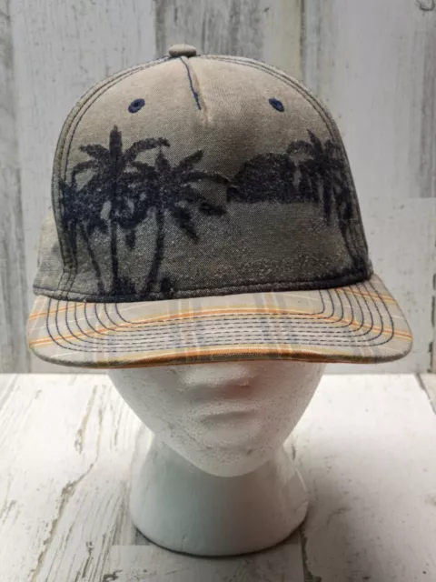 PISTIL GRAY PLAID Palm Island Adjustable SnapBack Hat Baseball Cap Mesh ...