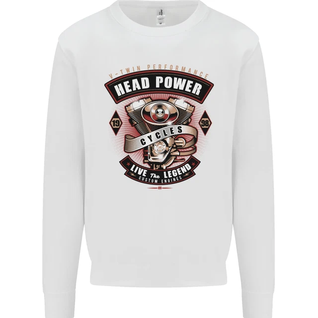 Head Power Motorcycle Motorbike Biker Kids Sweatshirt Jumper
