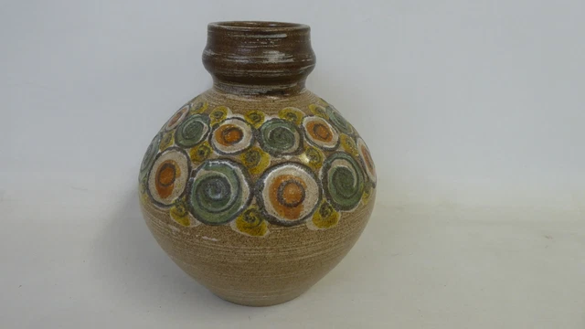 Denby - Stonewear Circles - Brown With Orange/Green/Yellow Circles - Pitcher/Jug 2