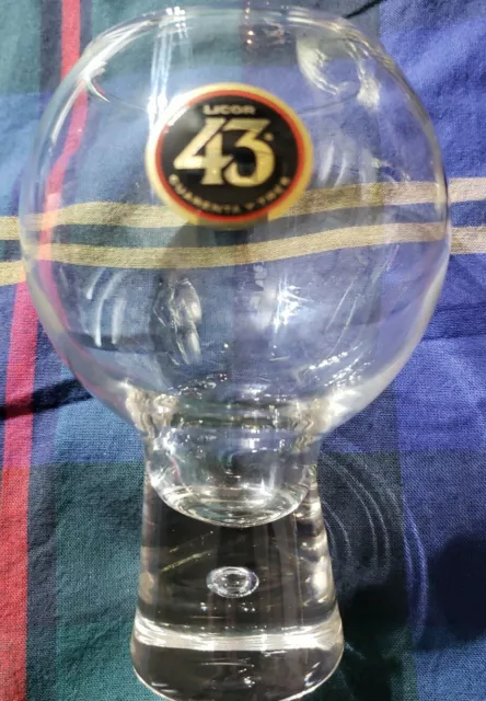 Licor 43 Cuarenta Y Tres Art glass Bubble Base 5.25" Liquor  Glasses set of 2 3