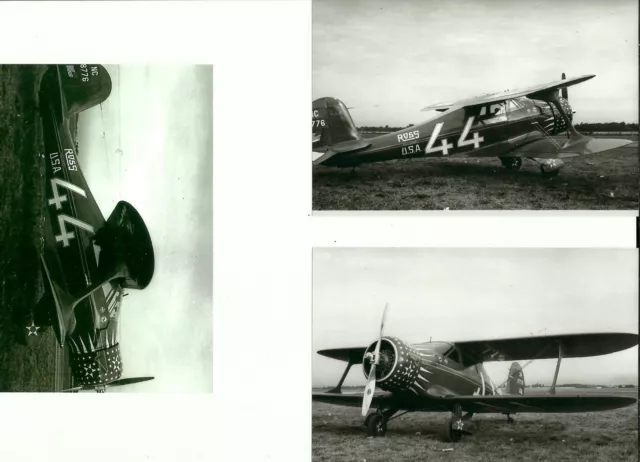 SET OF 3 - LOT #111 Ross 4X6 B&W PHOTOGRAPHS - RACING AIRPLANES