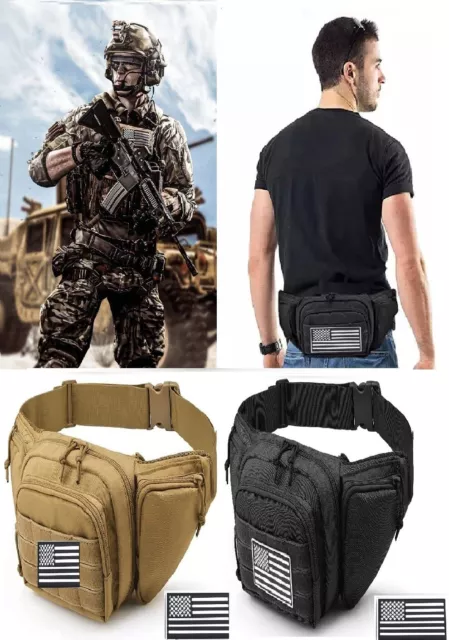 CONCEALED CARRY PISTOL Waist Pouch Tactical Fanny Pack Holster Flag ...