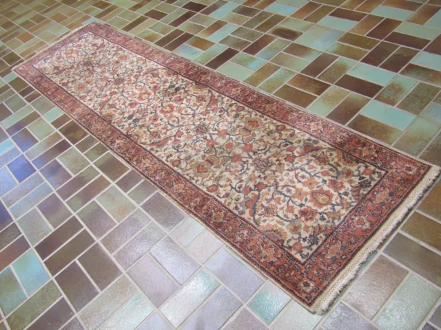 Feiner Handgeknüpft Perser Orientteppich Laver KIRMAN Läufer Carpet Rug 252x69cm 3