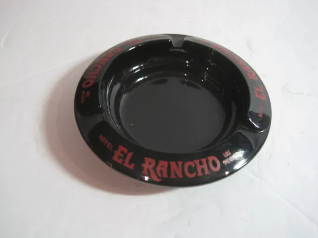 Vintage El Rancho Hotel Casino Las Vegas Nevada Advertising Glass Ashtray