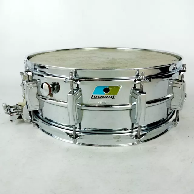 Ludwig 12.7x35.6cmSuper-Sensitive 410 Rullante 70s a Punta Blu / Oliva Stemma