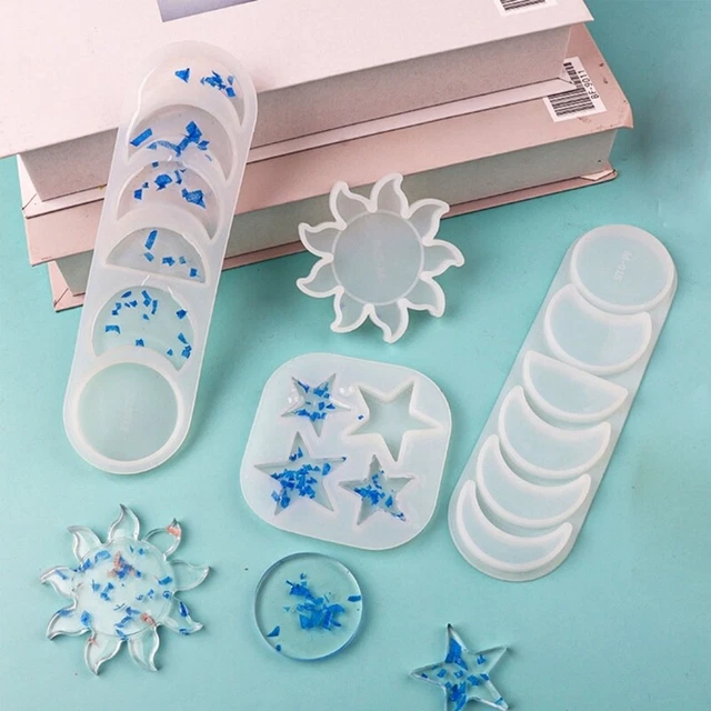DIY Shiny- Star- Moon Eclipse- Keychain Earrings Mould Resin Epoxy Jewelry