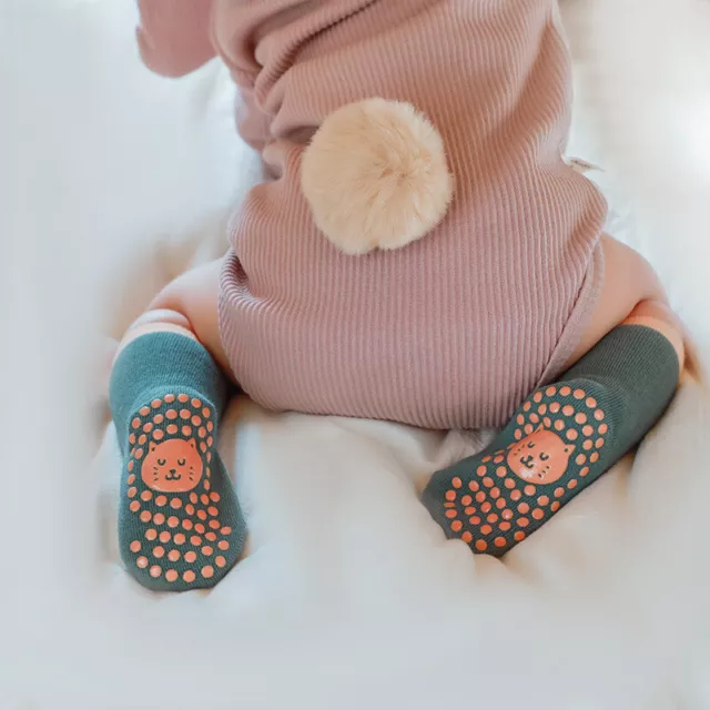6 Pairs Pure Cotton Anti-slip Baby Toddler Grips Floor Walking Socks Non Skid