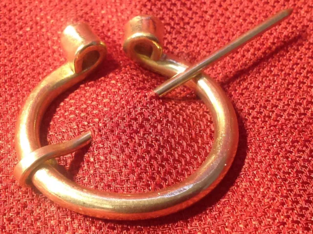 Viking Penanular Solid Brass Curl Brooch Fibulae SCA Celtic Medieval Renaissance