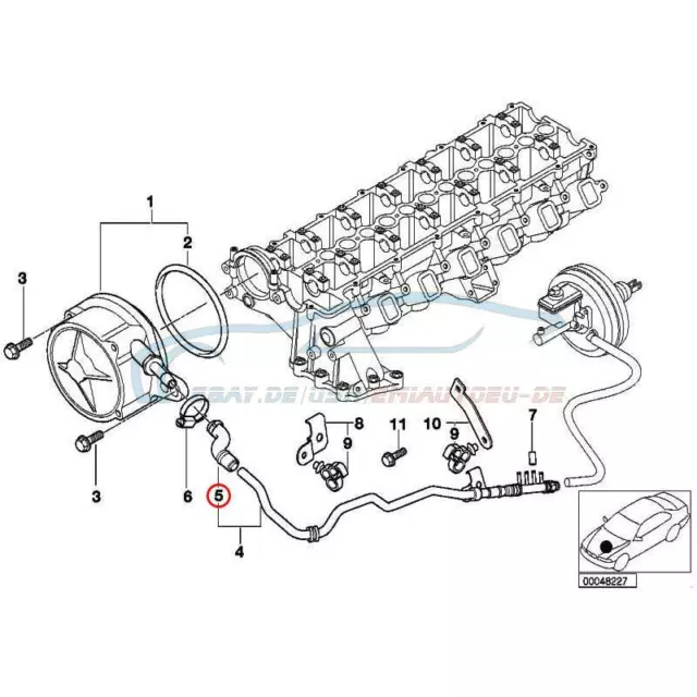 Original BMW 34331165832 - Unterdruckschlauch 3er 5er 7er