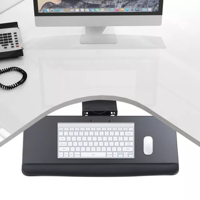 Keyboard & Mouse Tray Shelf Under Computer Table Slide-Out Platform Drawer