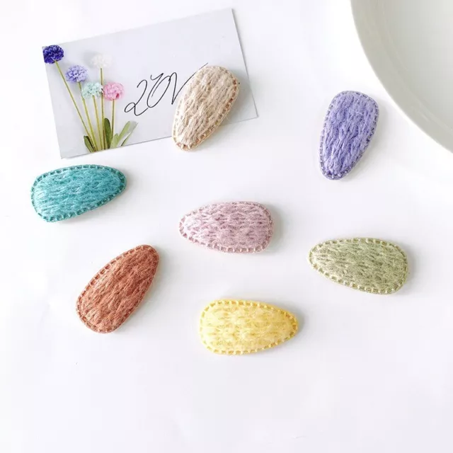 Soft Knitted Baby Hair Clip for Toddler Girl Hair Accessories Set of 2 macaron 3