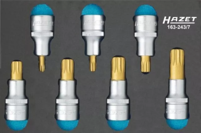 HAZET Steckschlüsselsatz XZN SW M6-18 Innen Vielzahn 1/2" Kurz Aufsatz 163-243/7