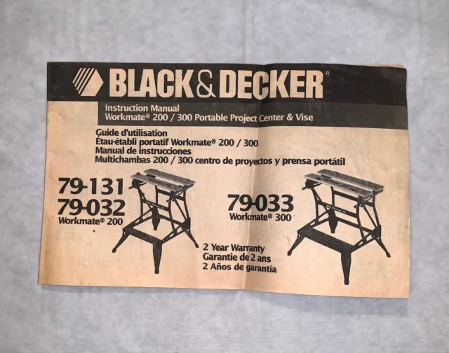 Black and Decker 79-032 - Workmate 200 Work Center (Type 3) 