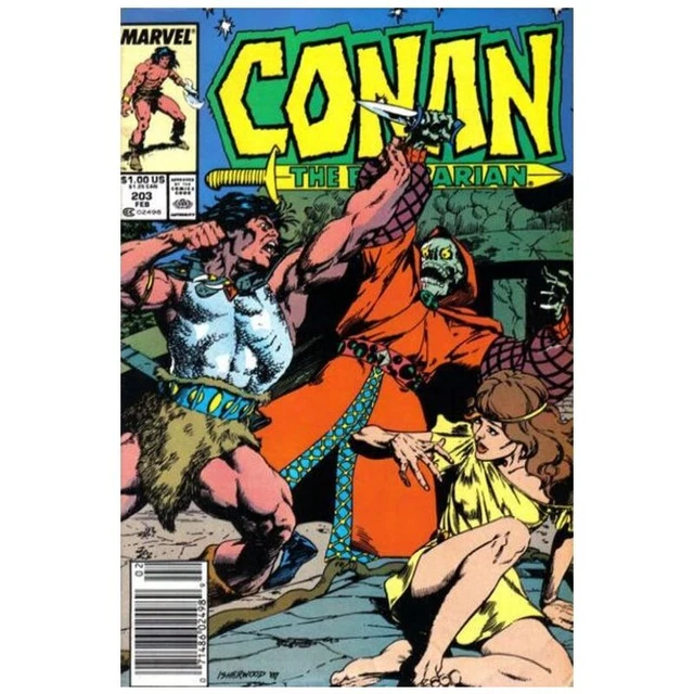 Conan the Barbarian (1970 series) #203 Newsstand in NM minus. Marvel comics [v~